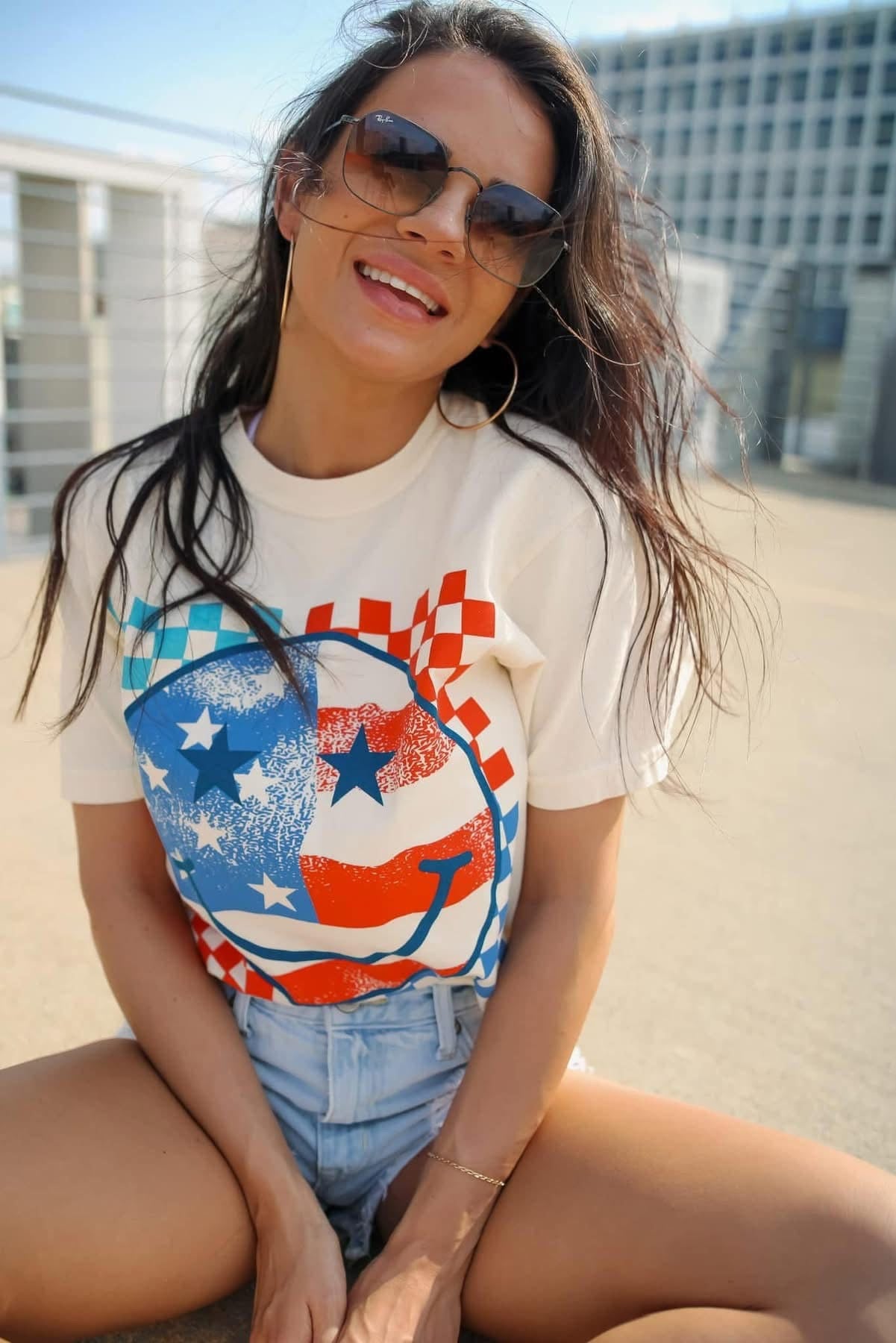 Patriotic Smiles and Stars Tee
