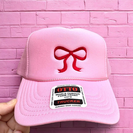 Bow Embroidered Trucker