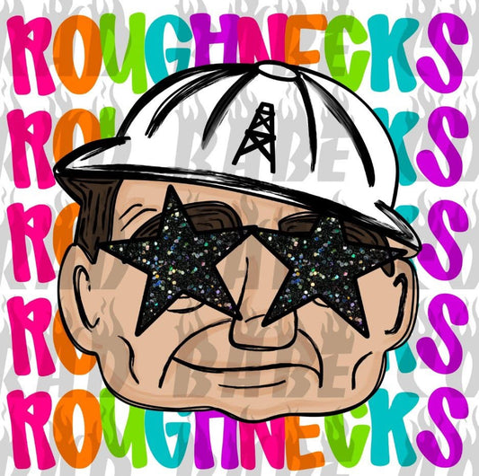 Roughnecks GRAYSCALE Neon Mascot Tee - 2.5 Week ETA