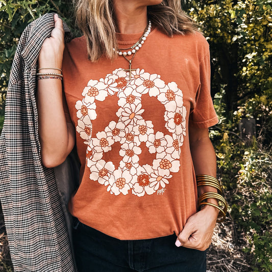 Peace Floral Tee - 2.5 WEEK ETA