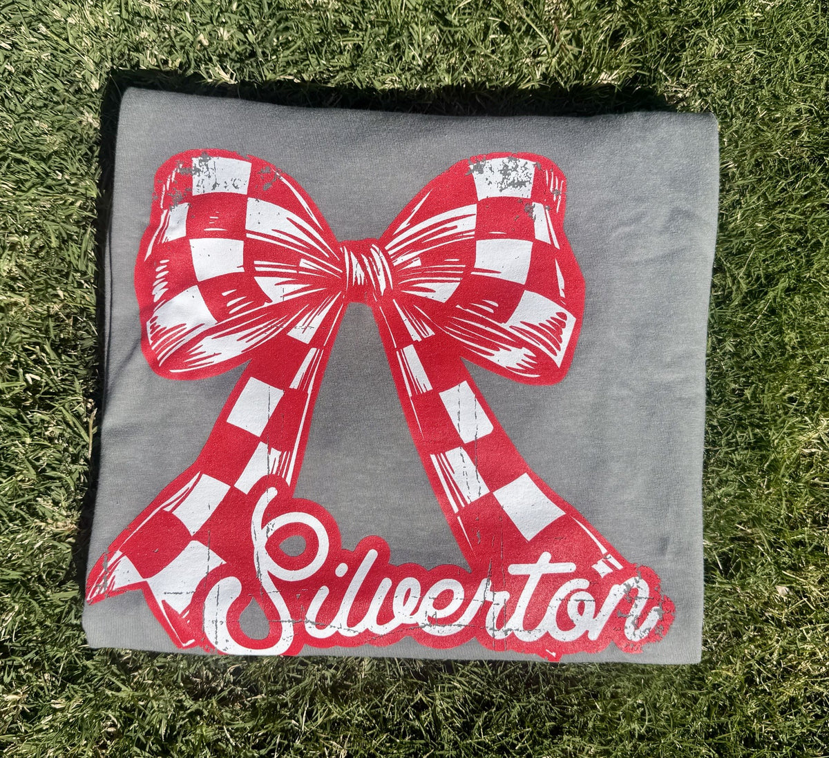 Silverton Checkered Bow Tee + Sweatshirt - IN STOCK