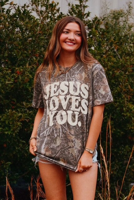 Jesus Loves You Camo Tee - IN STOCK